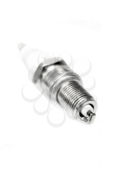 new automotive spark plug closeup isolated on white