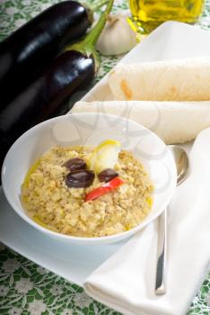 fresh homemade Badingian mutabbal Baba Ghanoush,traditional middle eastern dish