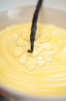 custard pastry cream with vanilla seeds sticks