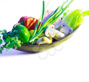 assorted fresh vegetables, base for a healty diet and nutruition