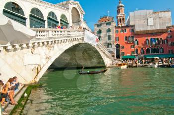 Venice Italy Rialto bridge view one of the icons of the town
