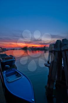 beautiful sunset on Italy Venice Burano island 