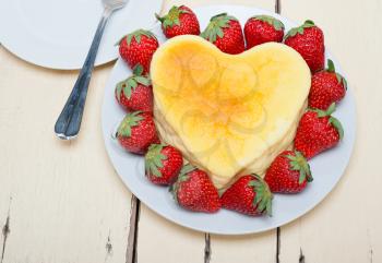 heart shaped cheesecake with strawberryes ideal cake for valentine day