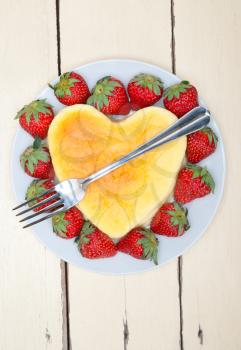 heart shaped cheesecake with strawberryes ideal cake for valentine day