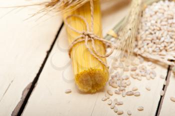 organic Raw italian pasta and durum wheat grains crop 