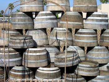 Royalty Free Photo of Old Wood Barrels