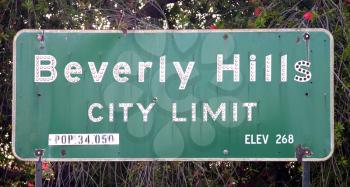 Royalty Free Photo of The City Limits Sign In Beverly Hills