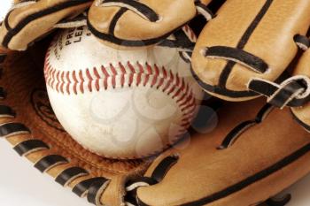 Royalty Free Photo of a Baseball Glove and Ball