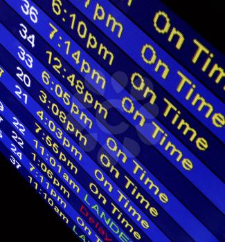 Royalty Free Photo of Arrival Times at an Airport