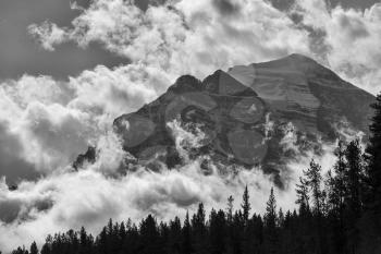 A couple of the snow-capped ten Peaks , Banff National Park, Alberta, Canada.