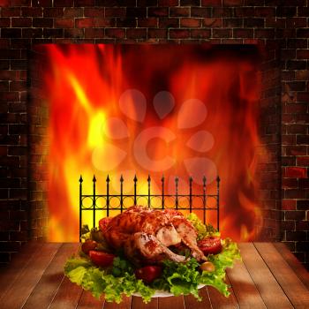 Grilled chicken. Abstract food backgrounds for your design