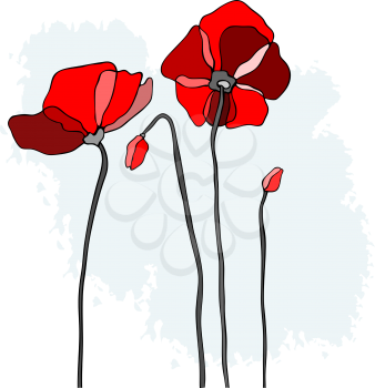 Royalty Free Clipart Image of Poppies