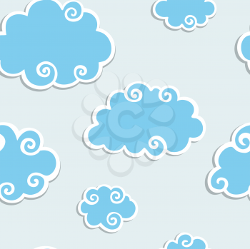 Royalty Free Clipart Image of Fluffy Cloud Background