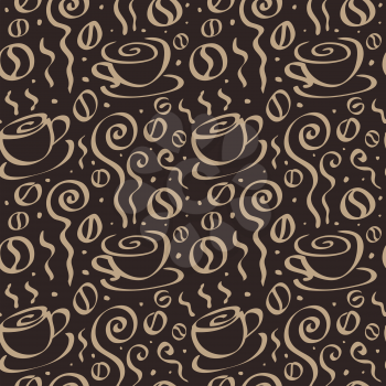 Abstract Coffee background. Seamless Vector Illustration.