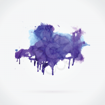 Paint. Watercolor violet background. Colorful vector illustration.