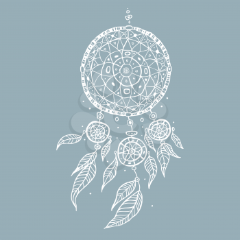 Dream Catcher Hand drawn detailed vector illustration.