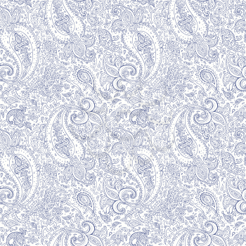 Paisley background. Seamless Hand Drawn vector pattern.