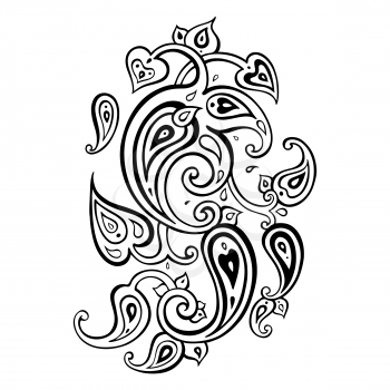 Paisley Ethnic ornament. Elegant Hand Drawn pattern. Vector illustration isolated.