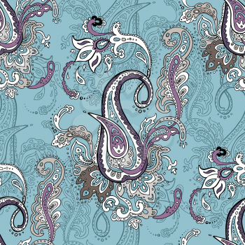 Seamless vector background with Paisley. Hand Drawn Boho ornament. Vintage fashion pattern for your design