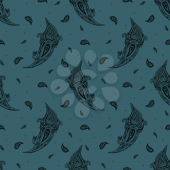 Paisley, Abstract Flower. Hand Drawn luxury old fashioned floral ornament, Victorian vector background. Can be used for wallpaper, website background, textile, phone case print