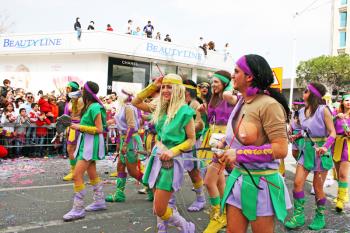 Royalty Free Photo of People in a Carnival Parade