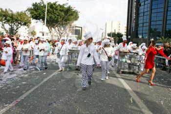 Royalty Free Photo of People Wearing Costumes in a Parade