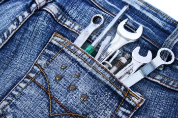 Royalty Free Photo of Tools in a Pocket