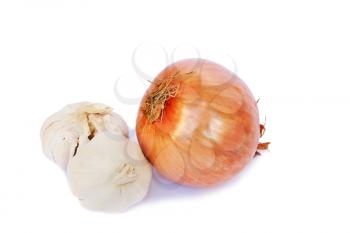 Royalty Free Photo of an Onion and Garlic