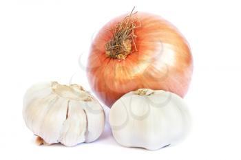 Royalty Free Photo of an Onion and Garlic