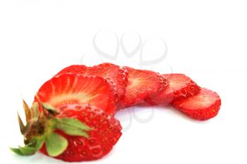 Royalty Free Photo of a Sliced Strawberry