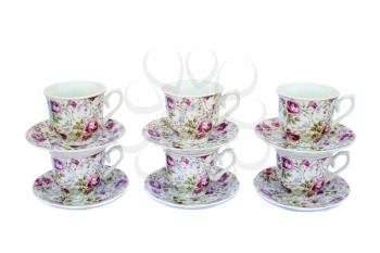 Royalty Free Photo of Teacups and Saucers