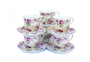 Royalty Free Photo of Teacups and Saucers