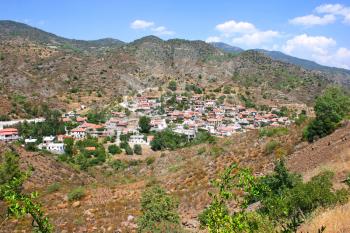 Royalty Free Photo of a Village in the Mountains, Cyprus