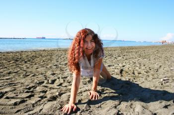 Royalty Free Photo of a Woman on the Beach