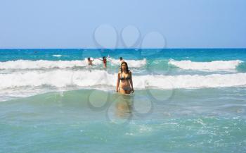 Royalty Free Photo of a Woman in the Ocean
