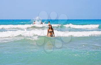 Royalty Free Photo of a Woman in the Water