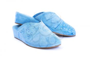 Royalty Free Photo of a Pair of Blue Slippers