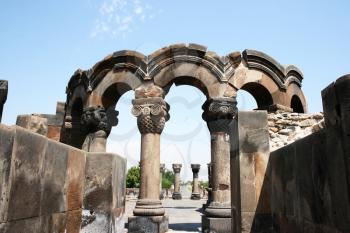 Royalty Free Photo of the Zvartnots Cathedral Ruins in Armenia