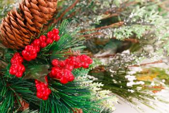 Christmas colorful decoration closeup image.