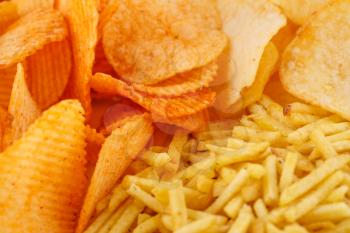 Potato chips  closeup image.