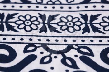 Fabric background with pattern closeup picture.