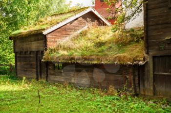 Traditional old house at Skansen, the first open-air museum and zoo, located on the island Djurgarden in Stockholm, Sweden.