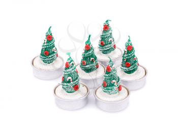 Christmas candles  isolated on white background.