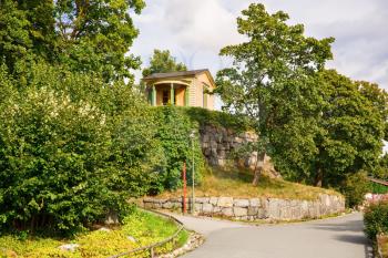 House at Skansen, the first open-air museum and zoo, located on the island Djurgarden in Stockholm, Sweden.