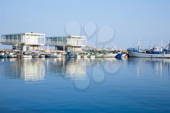 The modern area Marina with the fishing boats in Limassol, Cyprus.