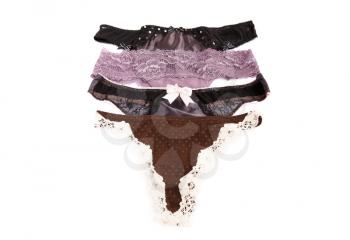 Stylish panties isolated on white background.