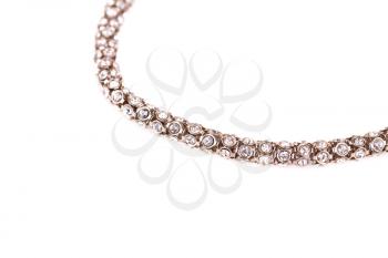 Stylish necklace with stones isolated on white background.
