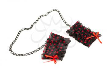 Lace hand bands with chain isolated on white background.