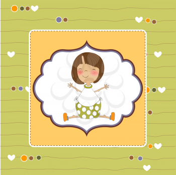 Royalty Free Clipart Image of a Little Girl on a Background