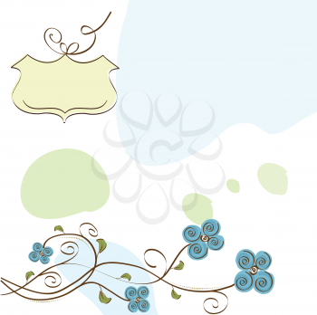 Royalty Free Clipart Image of a Flower Background With Text Space